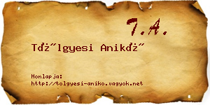 Tölgyesi Anikó névjegykártya